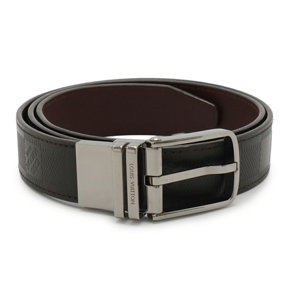 LOUIS VUITTON Damier Infini Santur Boston Belt, Reversible, Meteor Brown, #85...